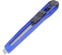 Cutter Ecoline 9mm, lame blocable, idéal aussi comme couteau de bricolage, avec aide à la rupture et clip pratique, bleu