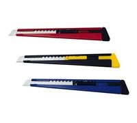 Cutter en métal, lame: 9 mm, à clip, assorti