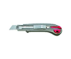 Cutter L.135mm I.18mm tout métal avec bouton-poussoir, incl. 2 lames Quantité:1