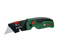 Cutter pliant Bosch (cutter pliant compact et robuste ; acier inoxydable ; ouverture possible d’une seule main ; changement de lame rapide ; clip de ceinture ; 3 lames)
