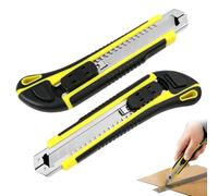 Cutter Professionnel - Lames de 18mm avec Blocage Automatique et Rechargement Facile - Corps ABS Bi-Matière, Chariot en Acier Inoxydable pour Découpes Précises - Fourni avec 6 Lames