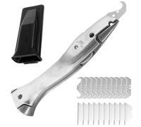 Cutter Professionnel Pliant Couteau, Cutter Securité Couteau Pliant Avec Manche Confort Et Coussin Pour Le Pouce, Changement Facile, 10 Lames Supplémentaires Incluses Pour couper la moquette