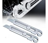 Cutter Professionnel Retractable Kit, Couteau utilitaire Lourd à Usage Multiple 18MM, Acier Inox Couteau Utilitaire Polyvalent et Robuste, pour Maison, École, Bureau (Argent, 2 pcs)