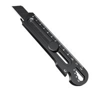 Cutter Professionnel Retractable Kit, Couteau utilitaire Lourd à Usage Multiple 18MM, Acier Inox Couteau Utilitaire Polyvalent et Robuste, pour Maison, École, Bureau (Noir, 1 pcs)