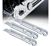 Cutter Professionnel Retractable Kit, Couteau utilitaire Lourd à Usage Multiple 18MM, Acier Inox Couteau Utilitaire Polyvalent et Robuste, pour Maison, École, Bureau (Argent, 3 pcs)