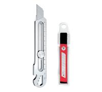 Cutter Professionnel Retractable Kit, Couteau utilitaire Lourd à Usage Multiple 18MM, Acier Inox Couteau Utilitaire Polyvalent et Robuste, pour Maison, École, Bureau