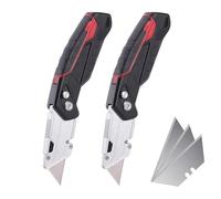 Cutter Robuste, Couteau Utilitaire Pliant avec 3 Lames Supplémentaires, Réglage À 3 Vitesses(*2)