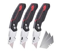 Cutter Robuste, Couteau Utilitaire Pliant avec 3 Lames Supplémentaires, Réglage À 3 Vitesses(*3)
