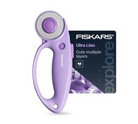 Cutter rotatif à boucle Fiskars 45 mm pour tissu, arts, loisirs créatifs et | Explore Collection Ultra Lilas, lame en acier rectifié de précision, convient aux droitiers et aux gauchers