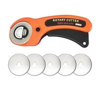 Cutter Rotatif Couture,avec 5 Lames en Acier Inoxydable,pour Couper Quilting Tissu Cuir Papier Cutters rotatifs.