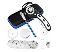 Cutter Rotatif,Cutter Rotatif Couture 45mm,Equipé de 6 lames de rechange,Peut couper avec précision le tissu/cuir/papier/fibre, etc., y compris la boîte de rangement, cutter de précision