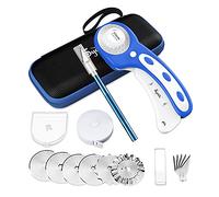 Cutter Rotatif,Cutter Rotatif Couture 45mm,Equipé de 6 lames de rechange,Peut couper avec précision le tissu/cuir/papier/fibre, etc., y compris la boîte de rangement, cutter de précision