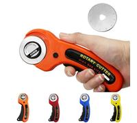 Cutter rotatif de 45 mm avec 10 lames en alliage d'acier avec poignée antidérapante pour tissu lisse, cuir, matelassage, coupe dans les projets de couture