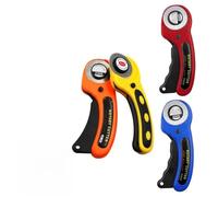 Cutter rotatif de 45 mm avec 10 lames en alliage d'acier avec poignée antidérapante pour tissu lisse, cuir, matelassage, couture, projets de coupe à la maison