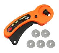 Cutter rotatif rond de 45 mm avec 5 lames de coupe rotatives de verrouillage de sécurité pour couture, couture, matelassage, scrapbooking, outil pour tissu, papier, tissu, cuir