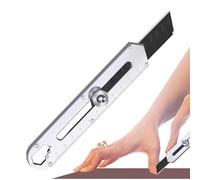 Cutter Utilitaire Multifonctionnel - Lame En Acier Allié SK5 Robuste, Cutter Rétractable, Coque En Acier Inoxydable, Outil Tout Usage 5 En 1, Carton, Carton, Ficelle, Coupe-ruban, Déballage, Verrou De