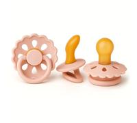 Cutties and Giggles Ensemble de tétines anatomiques et rondes pour bébé - Tétines sans BPA - Options de orthodontiques et confortables - 6 à 18 mois - Latex doux (rose)