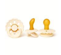 Cutties and Giggles Ensemble de tétines anatomiques et rondes pour bébé - Tétines sans BPA - Options de orthodontiques et confortables - 6 à 18 mois - Latex doux (beige)
