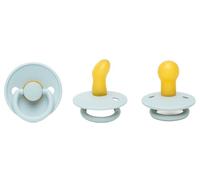 Cutties and Giggles Ensemble de tétines en caoutchouc pour bébé - Forme anatomique et ronde - Tétines sans BPA - Options de orthodontiques et confortables - 6 à 18 mois - Latex doux (gris)