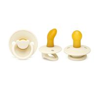 Cutties and Giggles Ensemble de tétines pour bébé - Formes anatomiques et rondes - Tétines sans BPA - Options de orthodontiques et confortables - 6 à 18 mois - Latex doux (beige)