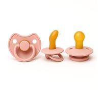 Cutties and Giggles Ensemble de tétines pour bébé - Formes anatomiques et rondes - Tétines sans BPA - Options de orthodontiques et confortables - 6 à 18 mois - Latex doux (rose)