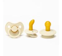 Cutties and Giggles Ensemble de tétines pour bébé - Formes anatomiques et rondes - Tétines sans BPA - Options de orthodontiques et confortables - 6 à 18 mois - Latex doux (beige)