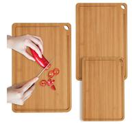 Cutting Board - 3 Pieces Double Sided Non Slip Mats, Easy Grip Handle, Multi Purpose Chopping Boards for Meat Vegetable Fruit Bread, Home Kitchen Restaurant Outdoor Use, 14.96x10x0.59 Inches