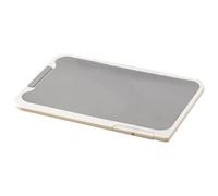 Cutting Board, Stainless Steel Chopping Plate, Double Sided Non Slip Board with 14x10 Inches Size, Kitchen Tool for Home, Dorm, Apartment, Cooking, Vegetable, Cheese Bread Silver Gray