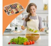 Cutting Boards for Cooking - Wooden Kitchen Board with Storage Container and Lid, Durable Serving Tray for Charcuterie Cheese Camping Home Outdoor Party Snack Platter Food Prep
