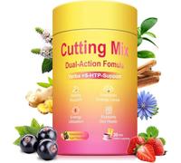 Cutting Mix Drink, Trimtaste Berberine & Yerba Mate Blend, Strawberry Açaí Flavor Daily Wellness Beverage Mix，30 Stick Packs