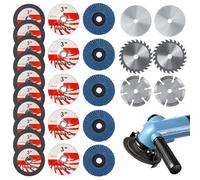 CuttingDisc Lot de 26 disques de coupe en acier inoxydable 75 mm 6 types de disques de coupe Ø 10 mm pour mini broyeurs d'angle, coupe, pierre, bois, céramique