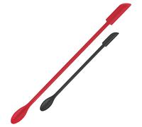 Cuttte Lot de 2 mini spatules en silicone - Petits grattoirs de maquillage pour cosmétiques, petits outils de beauté réutilisables, racloir fin pour pot de maquillage, noir et rouge