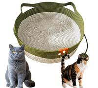 Cutypet Cat Bed, Cutypet Cat Bed Rope Cotton, Cotton Rope Handmade Woven Cats Scratch-Resistant Woven, with Built-in Teasing Ball, Breathable & Easy to Clean and Detachable Pad (Green,Medium)
