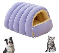 CutyPet Winter Cave,Cozy Monster Cat Dog Bed,Warmth Cozy Comfort Plush Pet Cave with Removable Cushion,Warm Soft Removable Washable for Cats and Dogs (Purple,L)