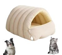 CutyPet Winter Cave,Cozy Monster Cat Dog Bed,Warmth Cozy Comfort Plush Pet Cave with Removable Cushion,Warm Soft Removable Washable for Cats and Dogs (Beige,M)