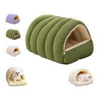 Cutypet Winter Cave, Warm Cozy Comfort Peluche Pet Caves avec Coussin Amovible, Lavable et Moelleux, lit Mignon pour Animaux de Compagnie avec Couverture Caves Couverture (Vert,L)