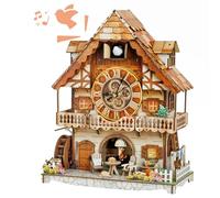 Cutywood Puzzle 3D en bois pour adultes, horloge coucou, kit de modélisation, kit de construction d'horloges en bois DIY pour bricoleurs, décoration murale de salon, cadeau d'anniversaire ou de Noël