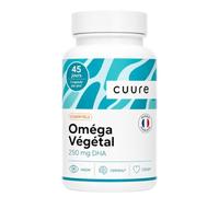 CUURE - Oméga 3 Vegan Huile d'Algues - 250 mg DHA - 45 Gélules | 250 mg de DHA par gélule issus d'une microalgue - Extraction sans solvant, partenaire ISO 22000 - Produit en Europe - 1/jour