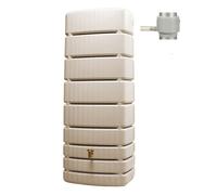 Cuve aérienne - GRAF - Slim 500 L Sable - Robinet PE imitation laiton - Collecteur Filtrant Eco Gris