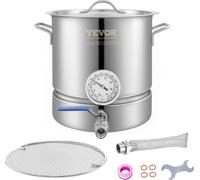 Cuve de brassage de bière VEVOR Kit de brassage de bière 18,92 L Cuve d'empâtage 280 x 290 mm, équipement de brassage de bière en acier inoxydable avec double affichage de la température & Fliter, Con
