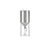 KLARSTEIN Gärkeller Pro XL - cuve de fermentation cuve de moût, fermentation conique, capacité 60 l, thermomètre, vanne de vidange de levure, couvercle hermétique avec clips - argent