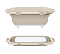 Cuve de préparation de barbecue avec couvercle pliable pour viande, légumes et fruits - Panier de drainage de cuisine avec couvercle