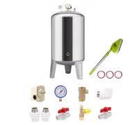 Cuve de Pression Inox, Vessie Surpresseur,Réservoir d’Eau Fermé Automatique 60L à 400L avec Manomètre, Interrupteur & Soupape - Usage Maison(100L/27GaL(95x40cm/37x16in))