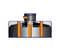 Cuve de stockage d'eau enterrée verticale 3000l