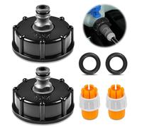 Cuve IBC Raccord s60x6 - Bouchon de Réservoir 2 Pièces Avec Adaptateur Mamelon 1/2" - Diamètre de Sortie 60 mm pour Tuyau D'Arrosage