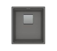 Évier sous plan - Franke - Fragranit - Pierre - Sans égouttoir - Vidage automatique - Bouton push inox