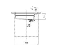 Cuve Kubus 2.0 KNG 110-62 Fragranit Café crème 1 grande cuve sans égouttoir sous plan 76 x 46 cm