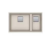 Cuve kubus 20 kng 120 fragranit café crème 2 cuves sans égouttoir sous plan 76 x 46 cm