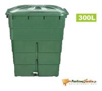 Récupérateur d'eau de pluie 300L Garantia coloris vert L.66 x l.82 x H.91 cm