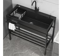 Cuve Simple De Cuisine, Inox Professionnel,Exterieur Jardin Avec Support,Barbecue Evier Avec Egouttoir Robinet,Lavabo Portable,Pour Faire La Plonge Restaurants,Salle De Bain,Garages